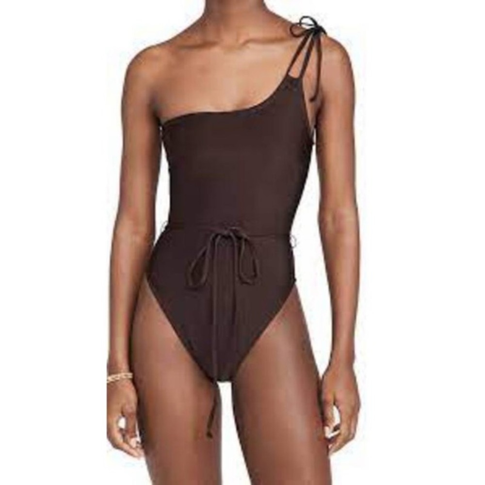 Good American New Shine One Shoulder Size 2 (Medium) Chocolate